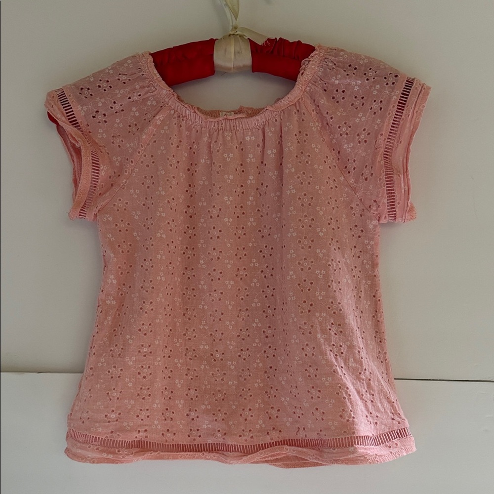 Adorable Pink Eyelet Kids Blouse - Picture 2 of 3